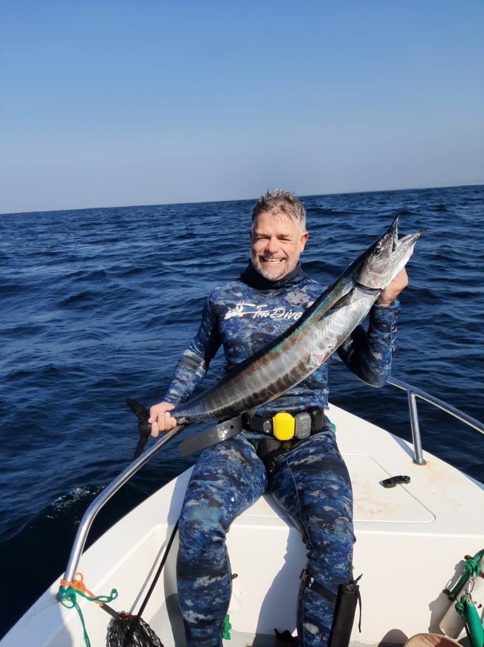 Connie Hallowell with his 1st Wahoo boat dive South