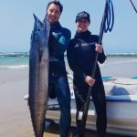 Grant Laubscher and Alex with a 17.5kg Wahoo boat dive far North